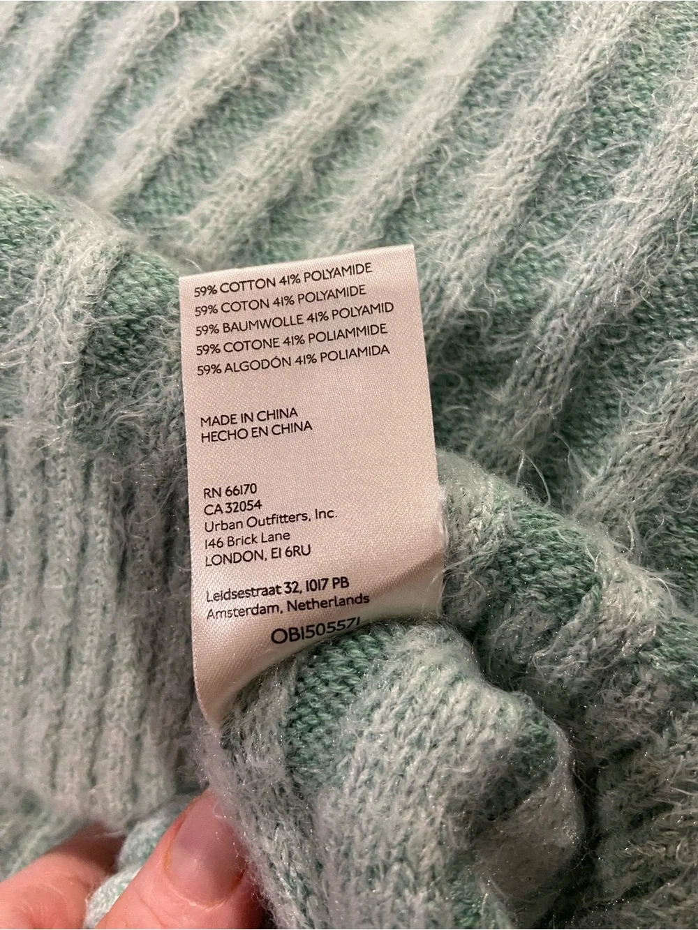 Free People Mint Green Ribbed Turtleneck Sweater